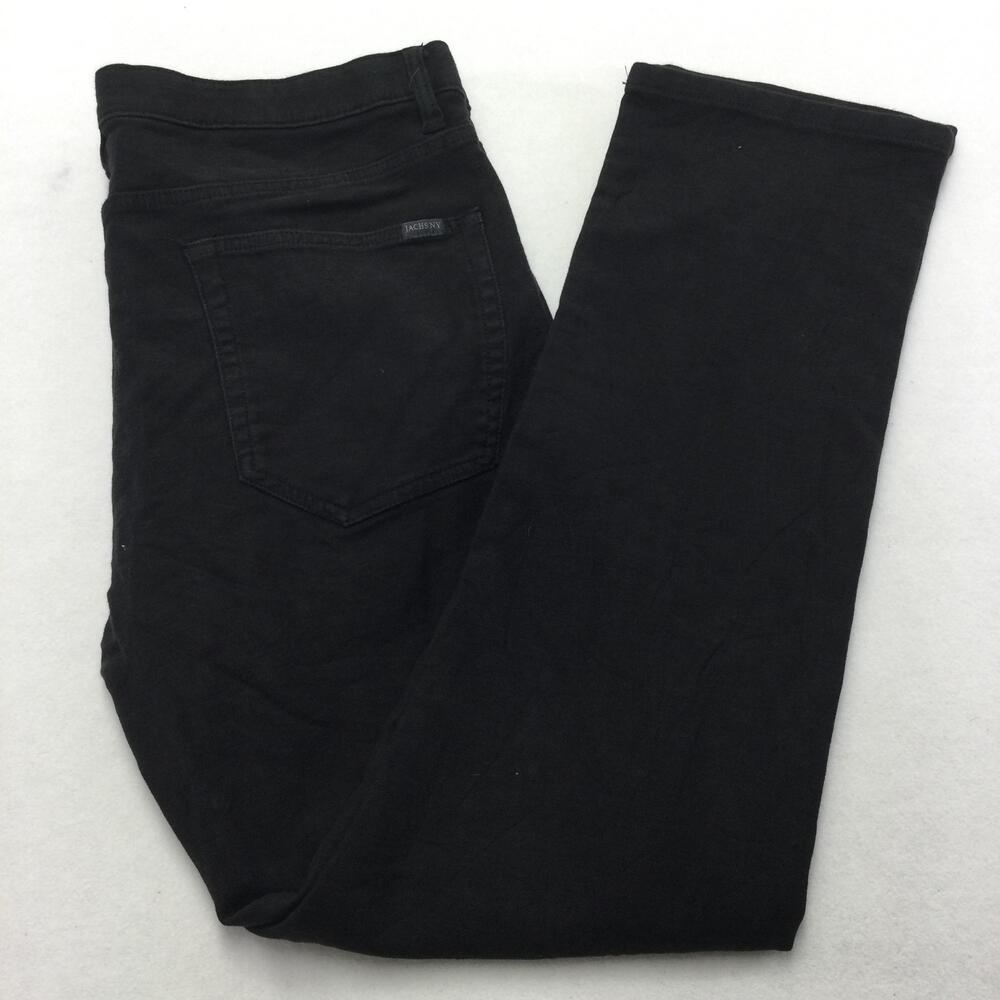 JACHS NY Jeans Mens 36x31 Black Dark Wash Regular Fit Straight Leg Denim Zip Fly